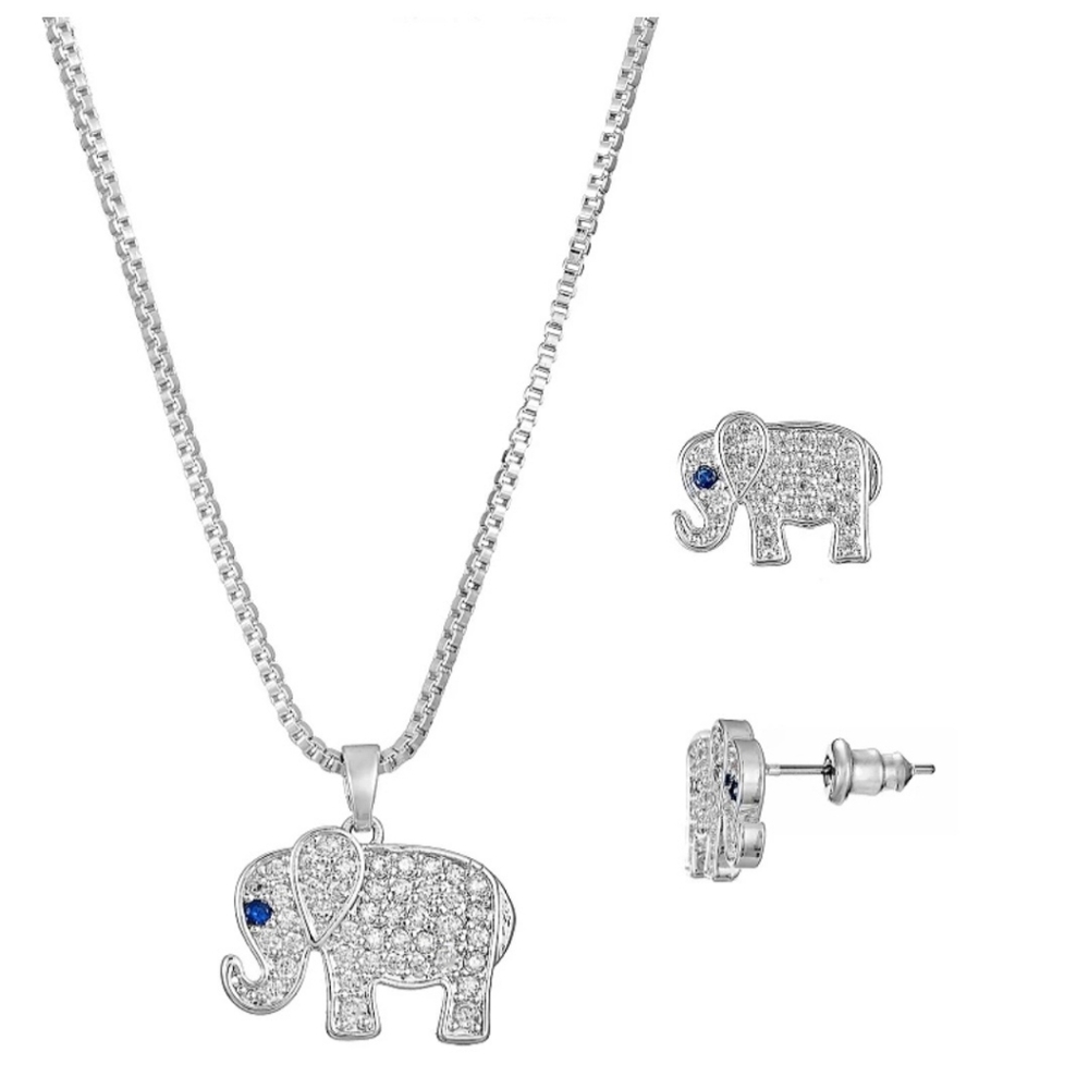 Danecraft Fine Silver-Plated Cubic Zirconia Necklace And Earring Set - Picture 5 of 5